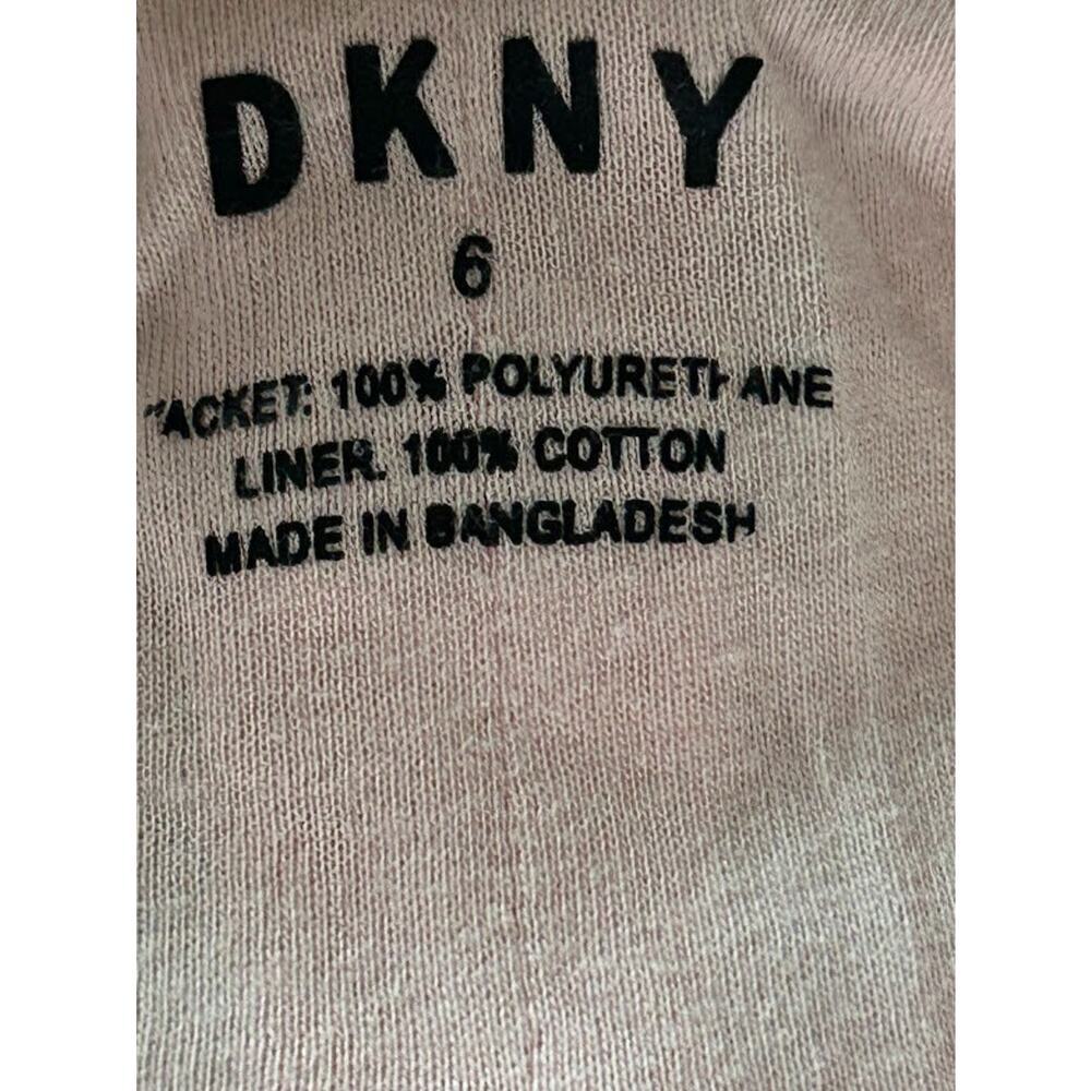 DKNY Girls Black White Houndstooth Hooded Rain Jacket Size 6 Kids Coat Zip - Picture 6 of 8